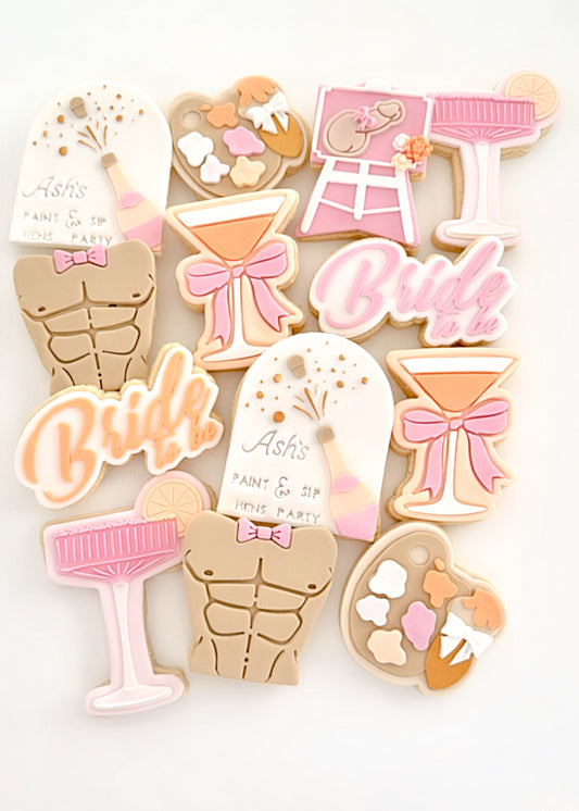 Cheeky Paint & Sip themed hens (20x pack)