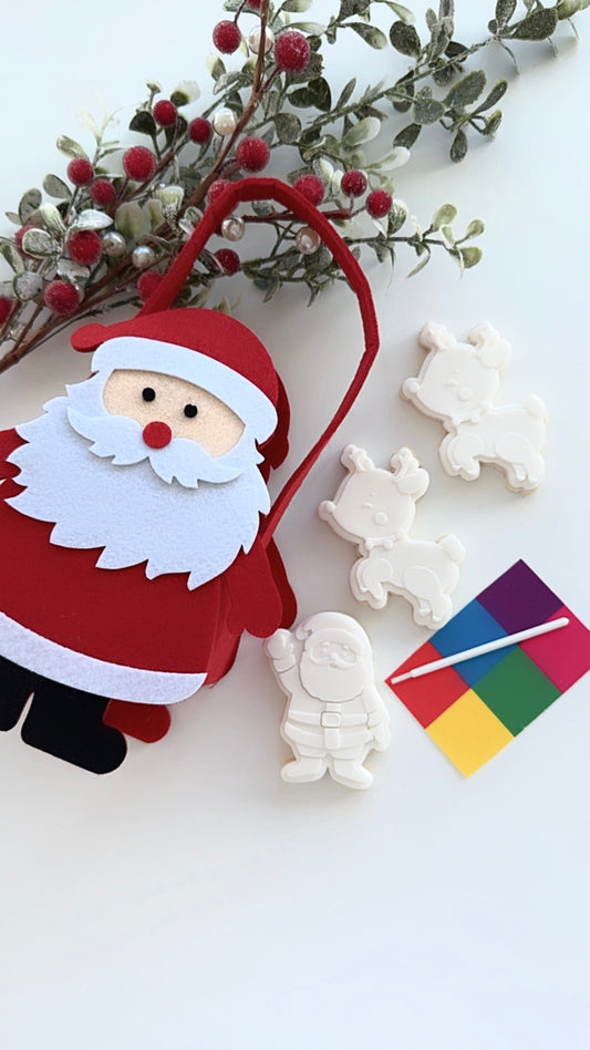 Paint your own with Santa felt bag